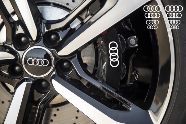 Audi Ringe naljepnica za kočiona kliješta Mirror Window naljepnica 8 kom. 30mm - 17mm