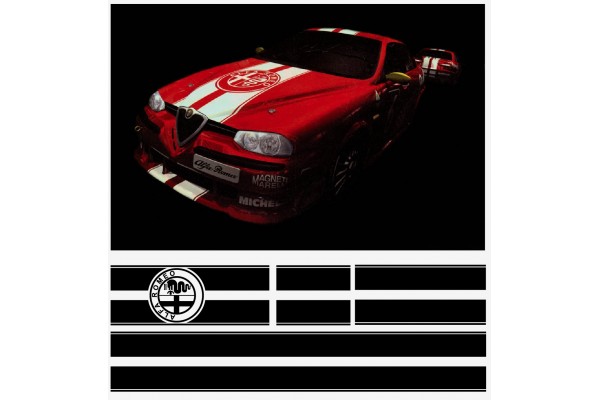 Alfa Romeo naljepnica racing pruge set