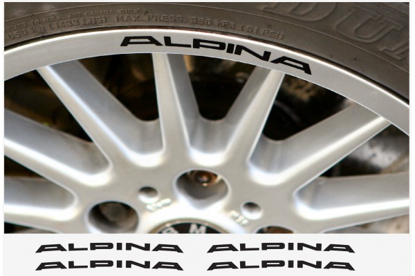 Alpina naljepnica za felge - kočiona kliješta - retrovizore naljepnica – 4kom. 120mm