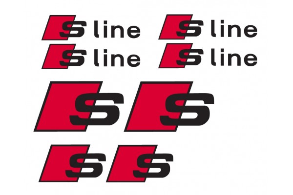 Audi S S line naljepnica za kvaku - naljepnica za felge - kočiona kliješta - retrovizore naljepnica 8kom.