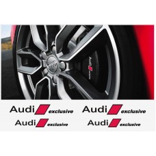Audi naljepnica za kočiona kliješta naljepnica Audi exclusive 4kom.. set 120mm + 100mm
