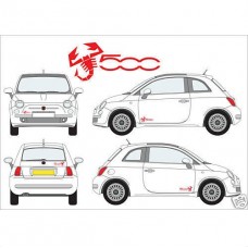 Fiat 500 Abarth Skorpio Skorpionen bočna naljepnica 4kom. set