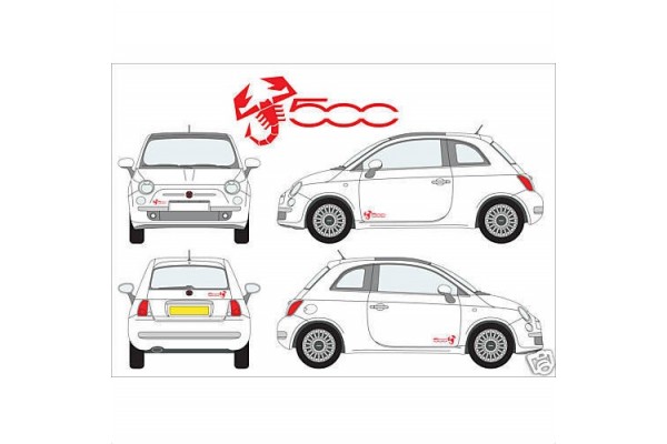 Fiat 500 Abarth Skorpio Skorpionen bočna naljepnica 4kom. set