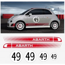 Fiat 500 Assetto Corsa naljepnica Abarth 6kom. whole set