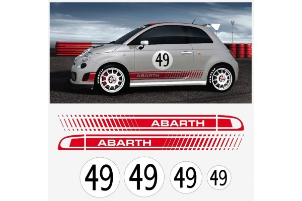 Fiat 500 Assetto Corsa naljepnica Abarth 6kom. whole set