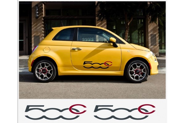 Fiat 500 C bočna naljepnica - 2kom. set 80cm