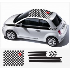 Fiat 500 bočna and krovna naljepnica set