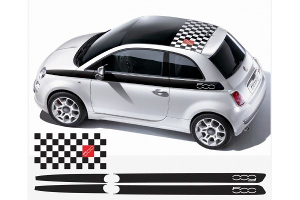 Fiat 500 bočna and krovna naljepnica set