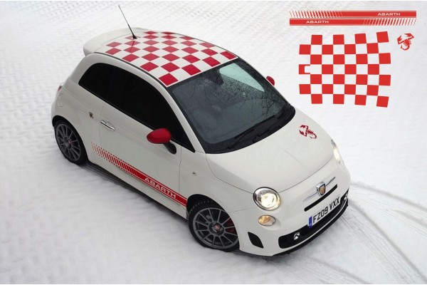 Fiat 500 bočna naljepnica and krovna naljepnica 5kom. set