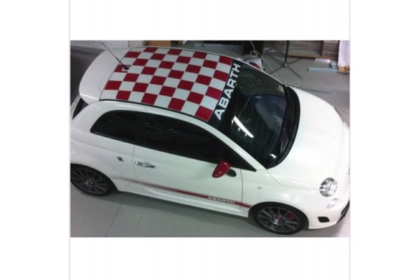Fiat 500 bočna naljepnica - krovna - Scheibe naljepnica Abarth 5kom. whole set