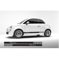 Fiat 500 bočna naljepnica set custom number