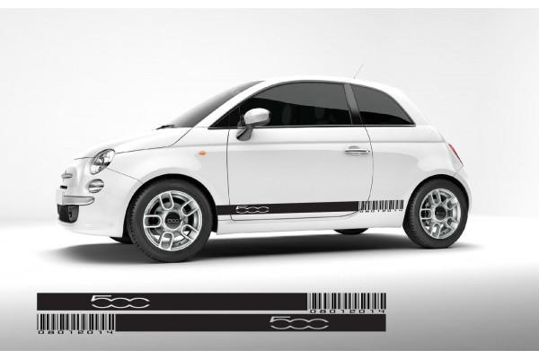 Fiat 500 bočna naljepnica set custom number