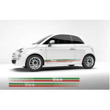 Fiat 500 bočna naljepnica set green red
