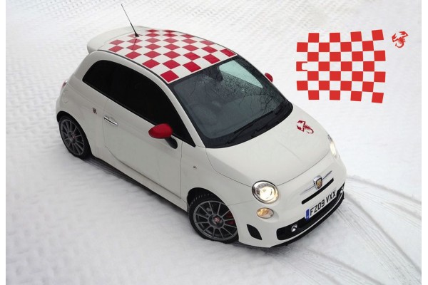 Fiat 500 vjetrobranska and krovna naljepnica 2kom. set
