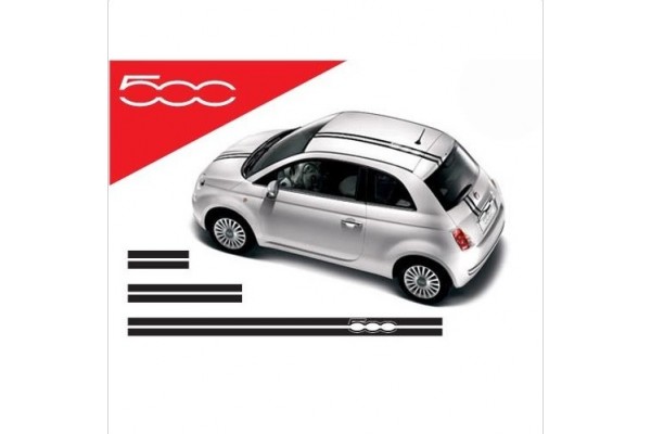 Fiat 500 vjetrobranska krovna naljepnica set Abarth 3kom.