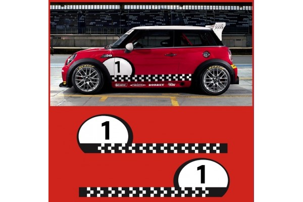 MINI Challenge Cooper S bočna naljepnica set Racing Race