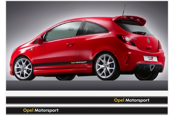 Opel Motorsport bočna naljepnica pruga 2 kom. set 225cm Corsa Astra