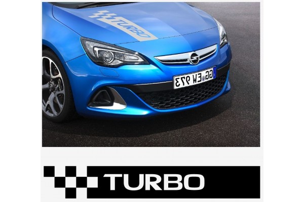 Opel Turbo bonnet naljepnica Astra Corsa Vectra Zafira A B C D E F G H