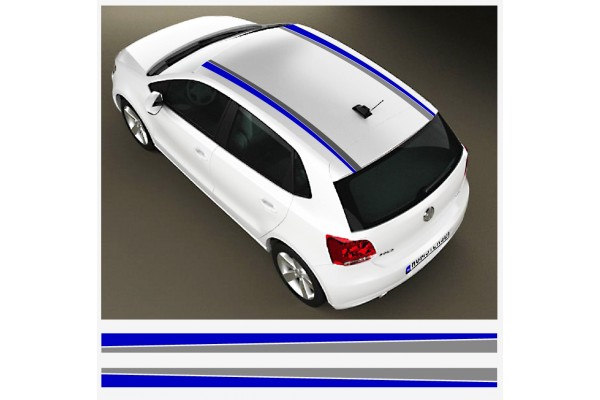 VW WRC krovna racing pruga Racing pruga naljepnica set