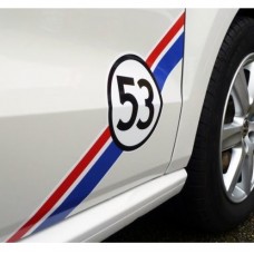 VW racing pruga Racing pruga naljepnica set 53 Herbie 4 kom. Polo Golf Beetle
