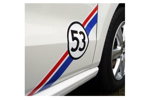 VW racing pruga Racing pruga naljepnica set 53 Herbie 4 kom. Polo Golf Beetle