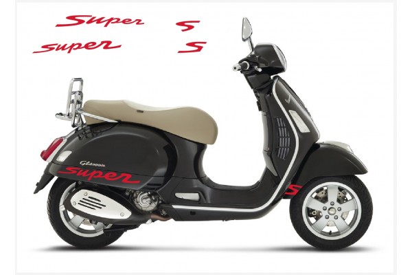 Vespa GT GTS Super Sport bočna naljepnica Super V.1 (red2)