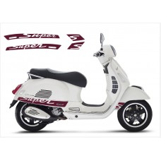 Vespa GT GTS Super Sport bočna naljepnica Super V.2 (maroon)