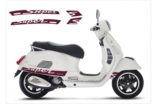 Vespa GT GTS Super Sport bočna naljepnica Super V.2 (maroon)