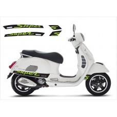 Vespa GT GTS Super Sport bočna naljepnica Super V.3 (black – green)