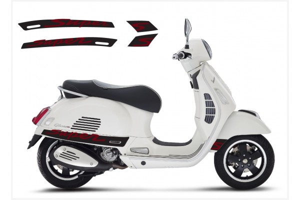 Vespa GT GTS Super Sport bočna naljepnica Super V.3 (black – red)