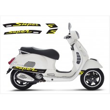 Vespa GT GTS Super Sport bočna naljepnica Super V.3 (black – yellow)
