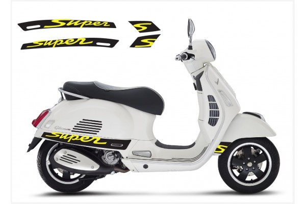 Vespa GT GTS Super Sport bočna naljepnica Super V.3 (black – yellow)