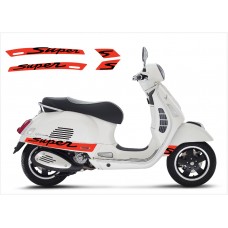 Vespa GT GTS Super Sport bočna naljepnica Super V.3 (orange -black)