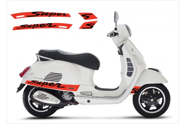 Vespa GT GTS Super Sport bočna naljepnica Super V.3 (orange -black)