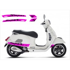 Vespa GT GTS Super Sport bočna naljepnica Super V.3 (pink -black)