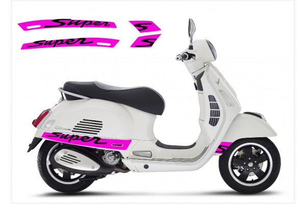 Vespa GT GTS Super Sport bočna naljepnica Super V.3 (pink -black)