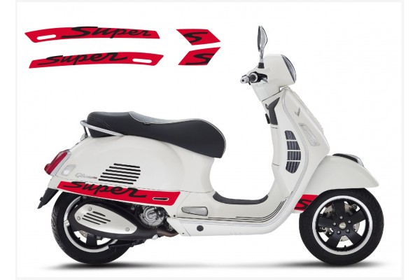 Vespa GT GTS Super Sport bočna naljepnica Super V.3 (red -black)