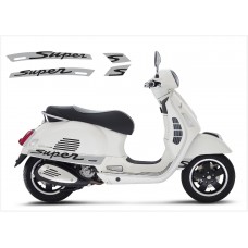 Vespa GT GTS Super Sport bočna naljepnica Super V.3 (silver - black)