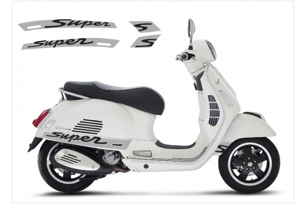 Vespa GT GTS Super Sport bočna naljepnica Super V.3 (silver - black)