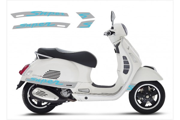 Vespa GT GTS Super Sport bočna naljepnica Super V.3 (silver – blue)