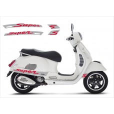 Vespa GT GTS Super Sport bočna naljepnica Super V.3 (silver – red)