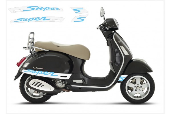 Vespa GT GTS Super Sport bočna naljepnica Super V.3 (white – blue)