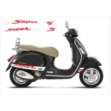 Vespa GT GTS Super Sport bočna naljepnica Super V.3 (white – red)