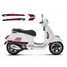 Vespa GT GTS Super Sport bočna naljepnica Super V.3 2 (black – red)