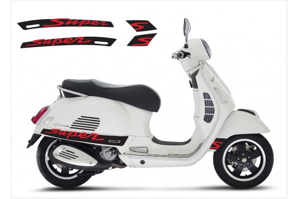 Vespa GT GTS Super Sport bočna naljepnica Super V.3 2 (black – red)