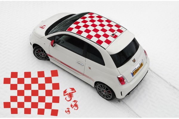 Fiat 500 bočna and krovna naljepnica set